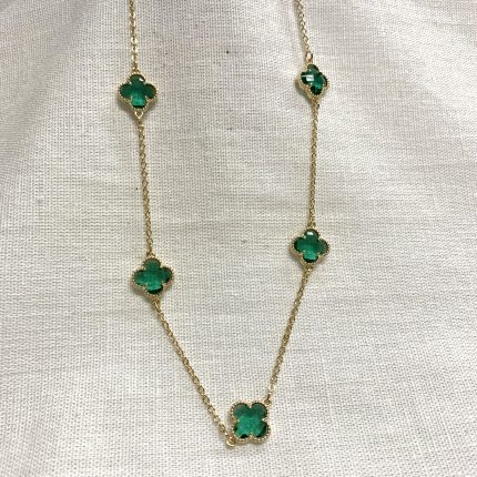 Colar 5 Trevos Verde
