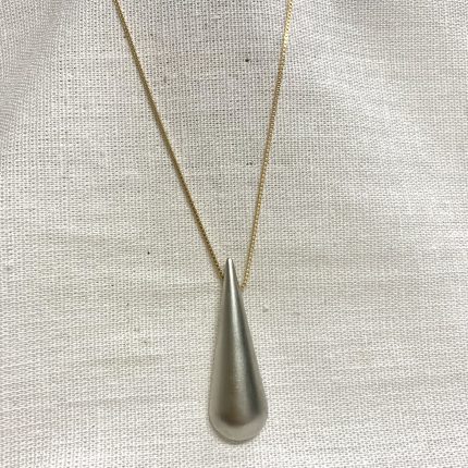 Colar Gota Longa Fosca  2 Banhos