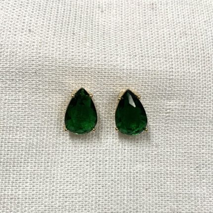 Brinco Gota Cristal Verde