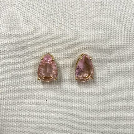 Brinco Gota Cristal Rosa