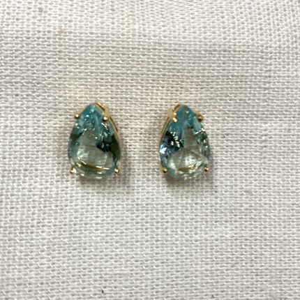 Brinco Gota Cristal Azul