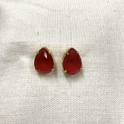 Brinco Gota Cristal Rubi