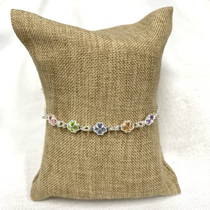 Pulseira Trevo Colorido Prata 925