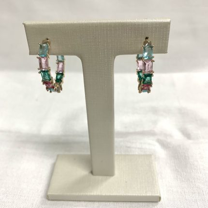 Brinco Argola Zircônias Coloridas