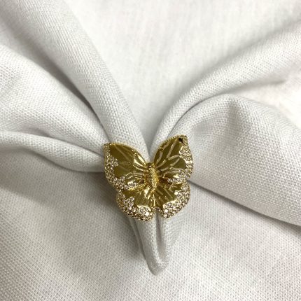 Anel Borboleta Dourado
