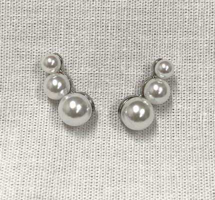 Brinco Ear Cuff 3 Pérolas Degradê