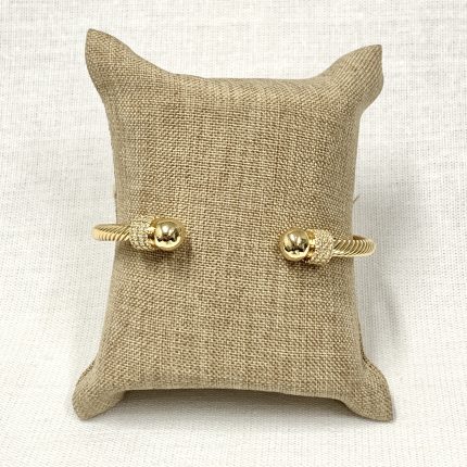 Bracelete Aço Dourado Cravejado
