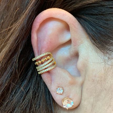 Piercing De Pressão Dourado Degradê